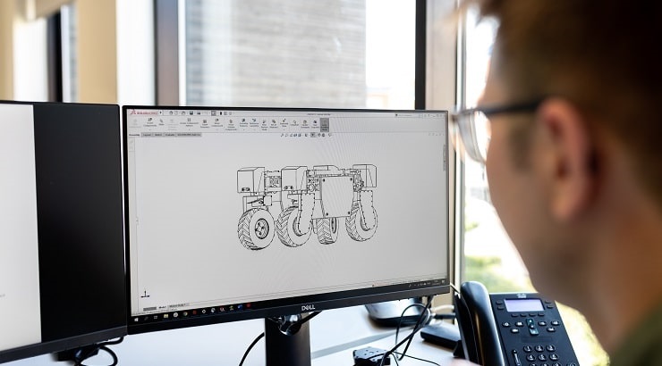engineer working on computer