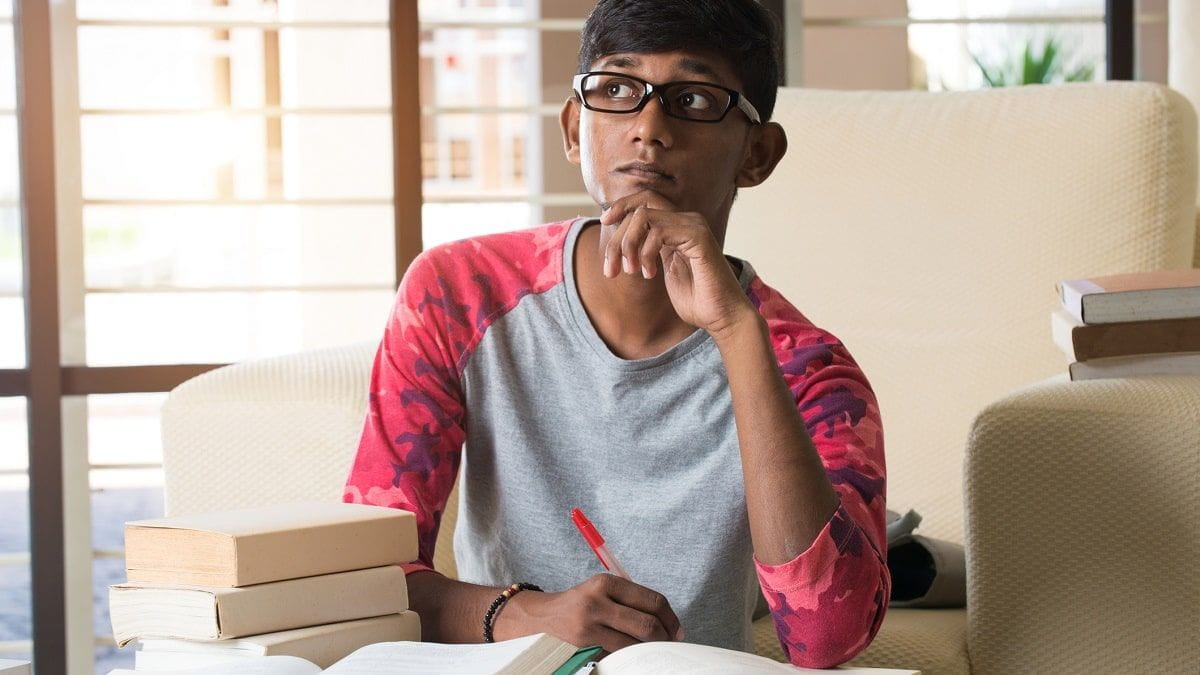 boy studying